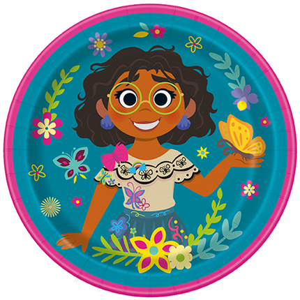Encanto set component: Encanto Party Mirabel & Butterfly Paper Plates 7" - 8 Ct.