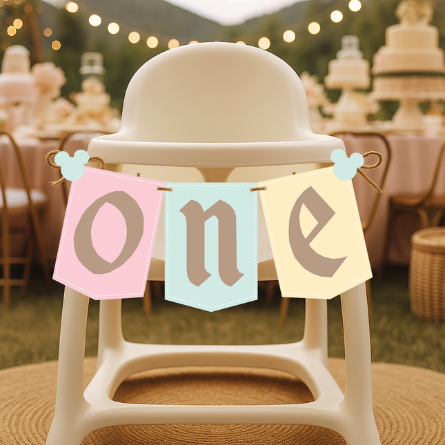  Disneyland 1st Birthday High Chair Banner 