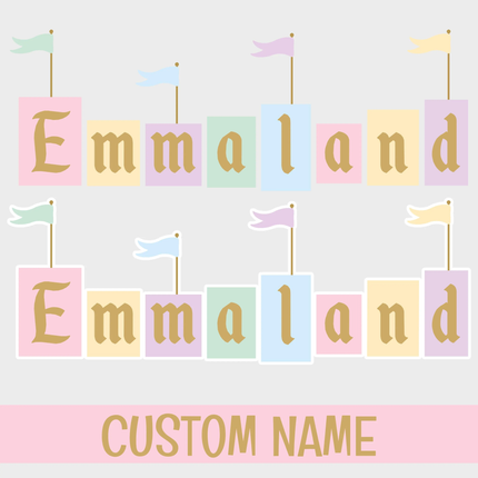 Disneyland Theme Park Customize Name Party Sign PNG - Digital Download