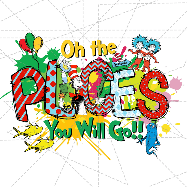 Dr Seuss Oh The Places You'll Go Png, Svg Files - Instant Download