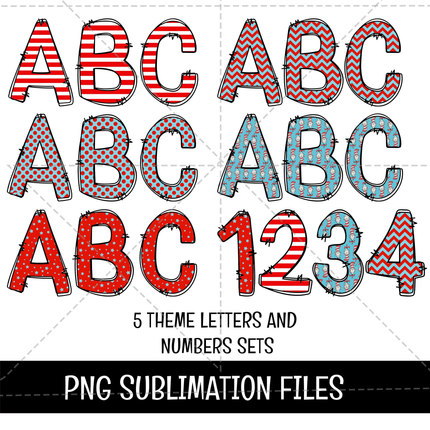 Dr Seuss Cat in The Hat Doodle Alphabet Letters PNG Bundle Instant Download