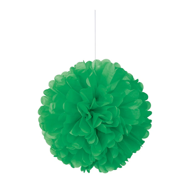 Emerald Green Hanging Tissue Pom Pom 16"