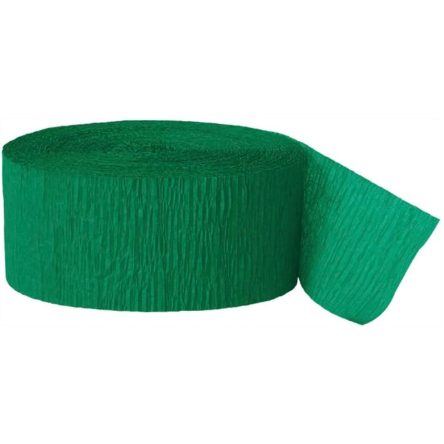 Emerald Green Crepe Paper Streamer, 81 ft