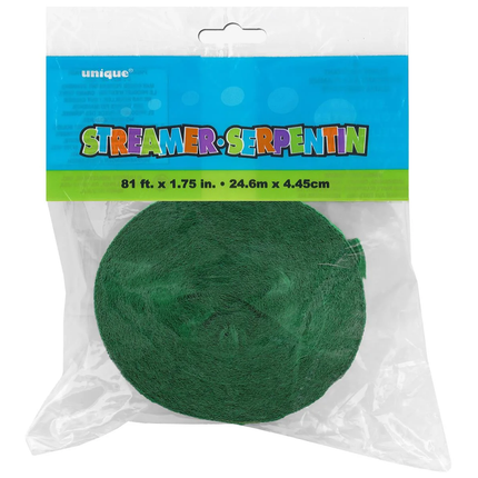 Emerald Green Crepe Paper Streamer, 81 ft