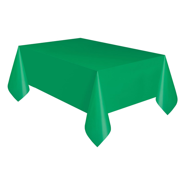 Emerald Green Solid Rectangular Plastic Table Cover, 54" x 108"