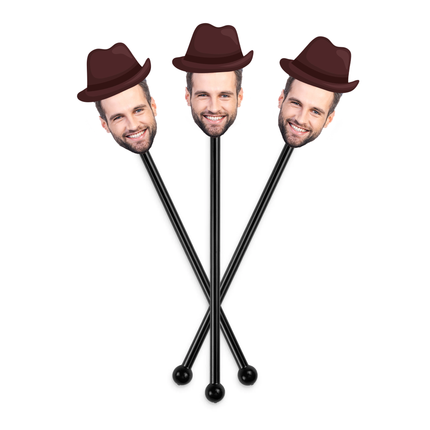 Personalized Face Cocktail Stirrers – Custom Drink Stirrers 10 ct