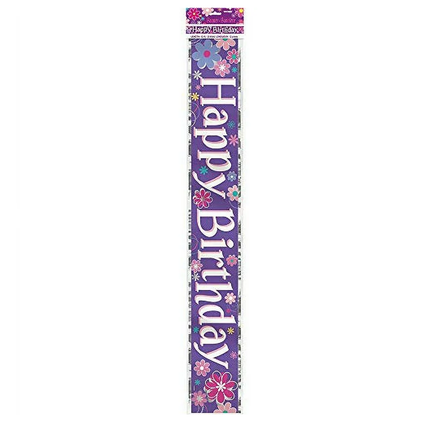 Birthday Blossoms Banner, 12 ft