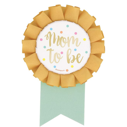 Foil "Mom to Be" Baby Shower Badge