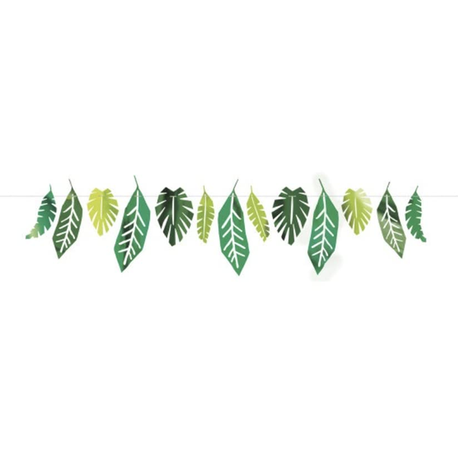 Foil Safari Leaves Paper Garland, 7ft