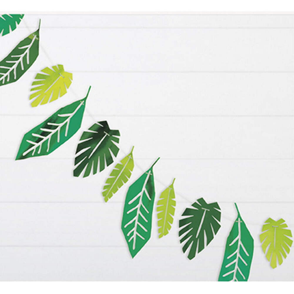 Foil Safari Leaves Paper Garland, 7ft