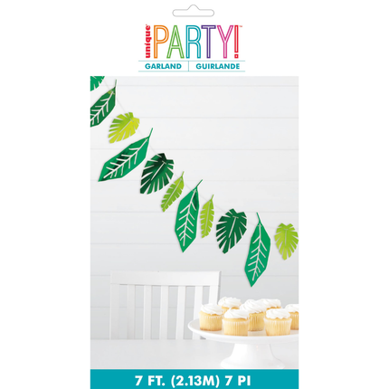 Foil Safari Leaves Paper Garland, 7ft