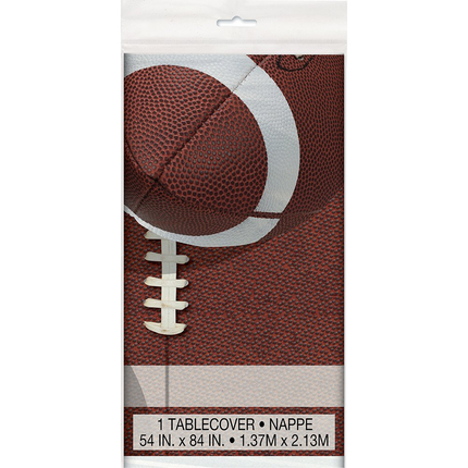 Football Party Rectangular Plastic Table Cover 54" x 84"