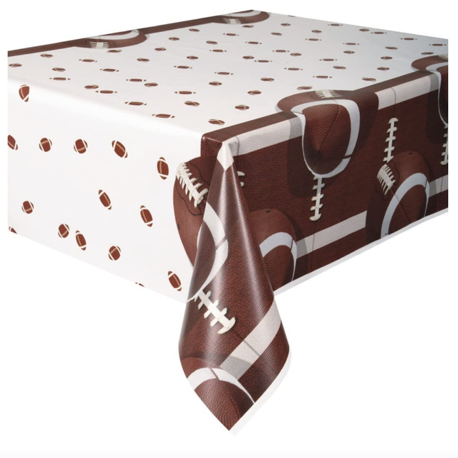 Football Party Rectangular Plastic Table Cover 54" x 84"