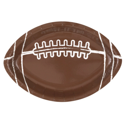 Football Shaped 9.25" Plates, 8ct