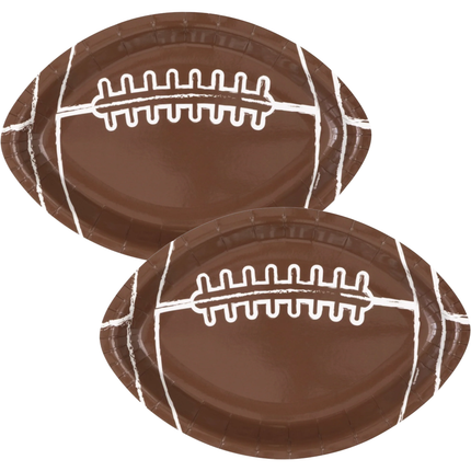 Football Shaped 9.25" Plates, 8ct