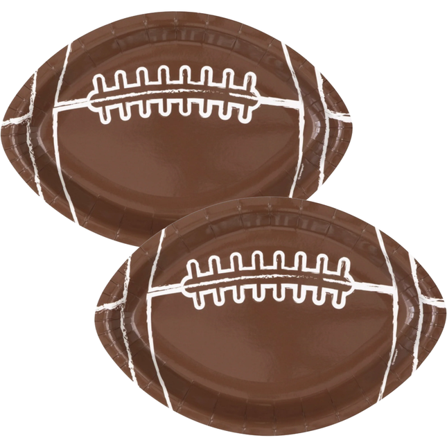 Football Shaped 9.25" Plates, 8ct
