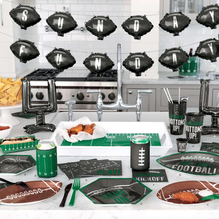 Football Shaped 9.25" Plates, 8ct
