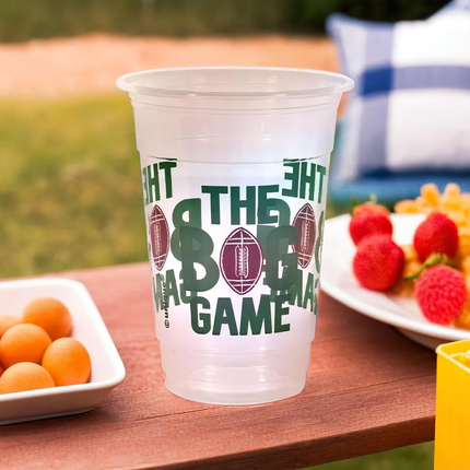 Football Toss "The Big Game" 16oz Plastic Party Cups, 8ct