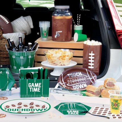 Football Toss "The Big Game" 16oz Plastic Party Cups, 8ct