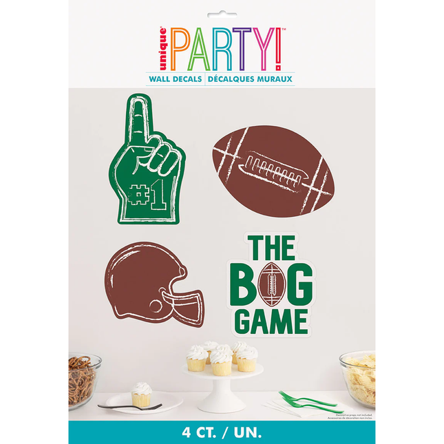 Football Toss 4 Wall Decals 16x11.5in