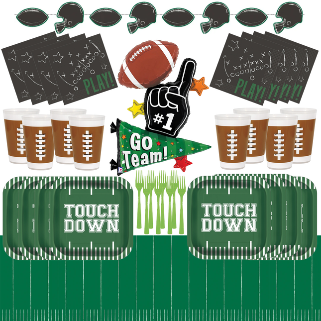 Football Birthday Party Supplies Set for 16 Guests