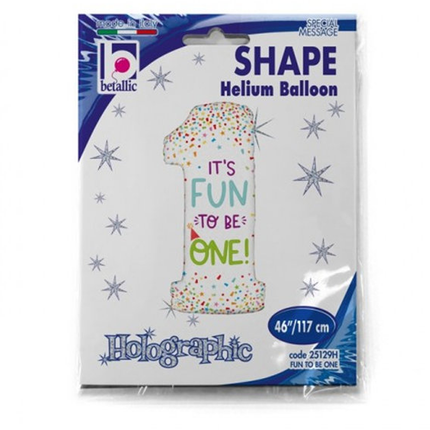 Fun To Be One 1st Birthday Number Foil Balloon 46″