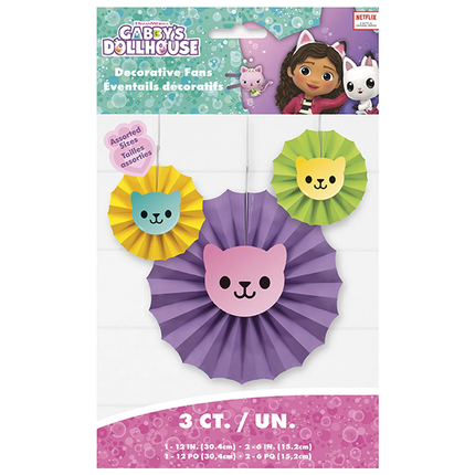 Gabby's Dollhouse Fan Decoration Kit, 3 Count