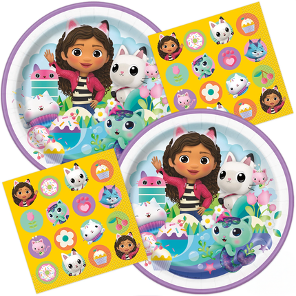 Gabby's Dollhouse Round Lunch Paper Plates, 9 Inches, 8 Count