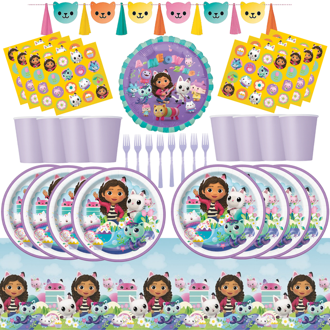 Gabby's Dollhouse Birthday Party Supplies Set for 24 Guests