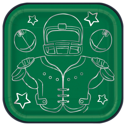 Game Face Football Square 7" Dessert Plates 8ct