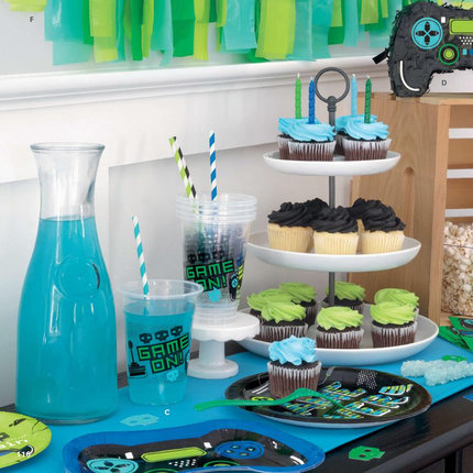 Gamer Birthday 16oz Plastic Party Cups, 8ct