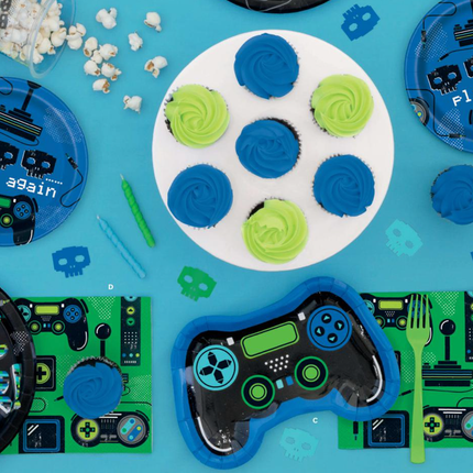 Gamer Birthday Controller Shaped 9.25" Plates, 8ct