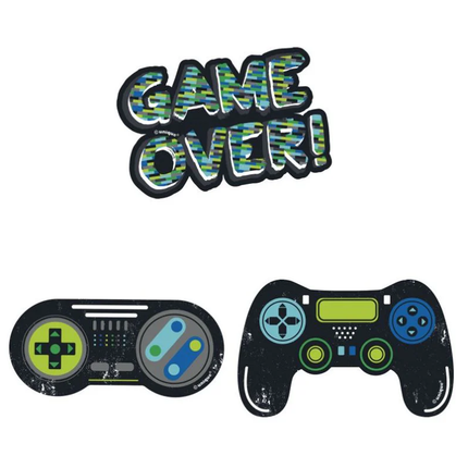 Gamer Birthday Jumbo Vinyl Stickers, 3ct