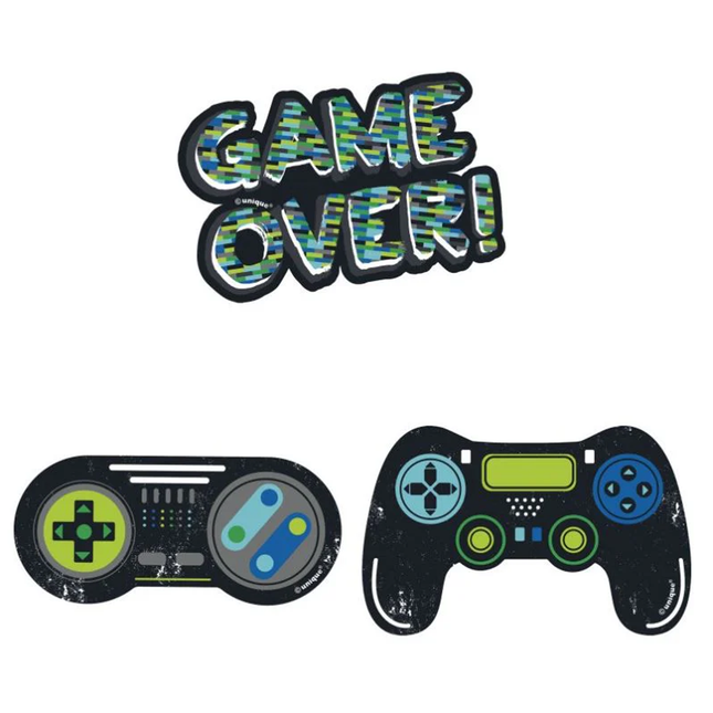 Gamer Birthday Jumbo Vinyl Stickers, 3ct