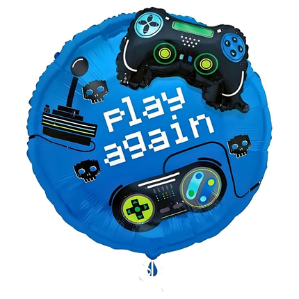 Gamer Birthday "Play Again" Giant Foil Balloon 25"