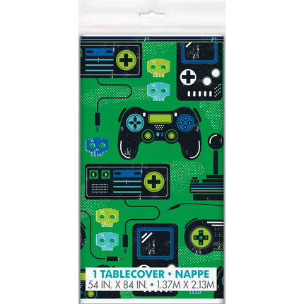 Gamer Birthday Rectangular Plastic Table Cover, 54" x 84"