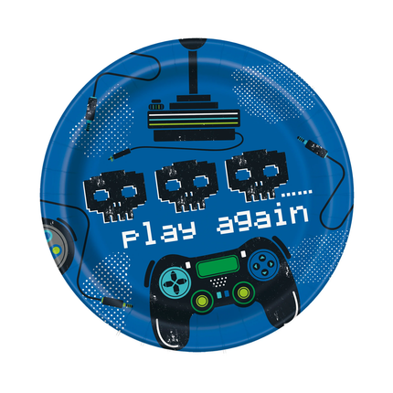 Gamer Birthday Round 7" Dessert Plates, 8ct