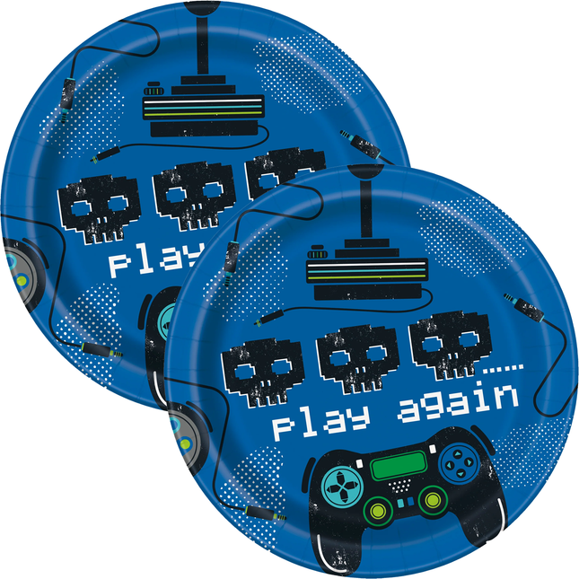 Gamer Birthday Round 7" Dessert Plates, 8ct
