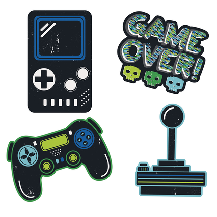 Gamer Birthday Wall Decals, 4pc