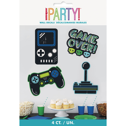 Gamer Birthday Wall Decals, 4pc