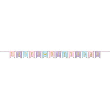 Glitter Magical Princess Birthday Pennant Banner 7 ft