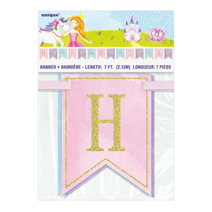 Glitter Magical Princess Birthday Pennant Banner 7 ft