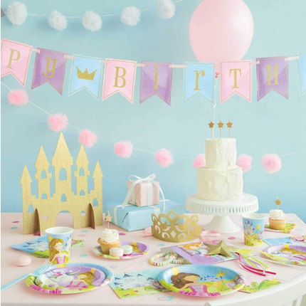 Glitter Magical Princess Birthday Pennant Banner 7 ft