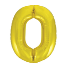 Gold 0 Number Foil Balloon 34
