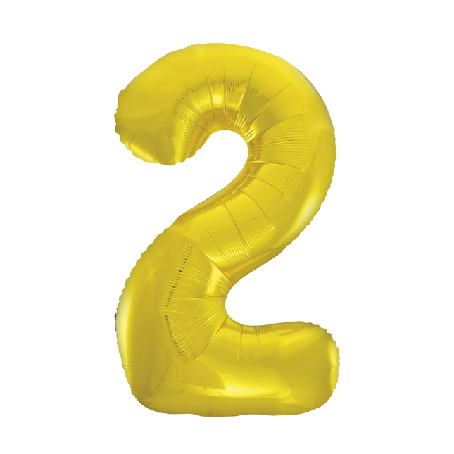 Gold 2 Number Foil Balloon 34"