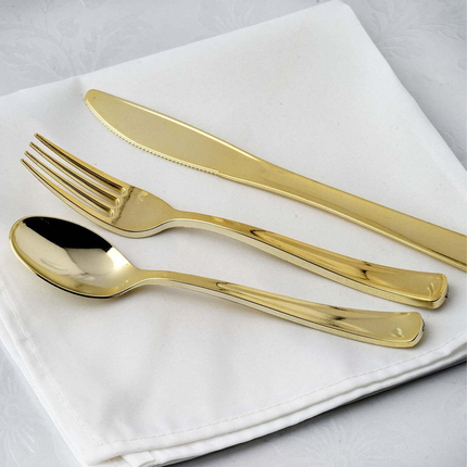 Gold Assorted Plastic Cutlery, 18ct