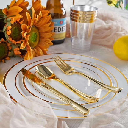 Gold Assorted Plastic Cutlery, 18ct