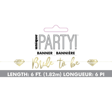 Gold Bride to Be Banner, 6 ft