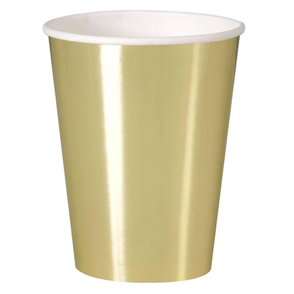 Gold Foil 12oz Paper Cups, 8ct