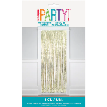 Gold Foil Fringe Door Curtain, 3.25 ft x 6.5 ft